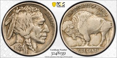 1920-S 5C VF30