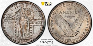 1917 25C Type 1 MS65FH