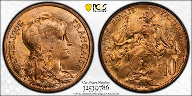 1916 10C Gad-277 F-136 Étoile MS65+ RD