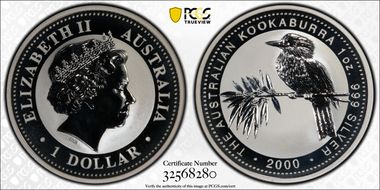 2000 (1999) $1 Kookaburra Ag MS70