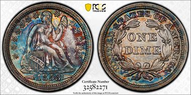 1853 10C Arrows AU53