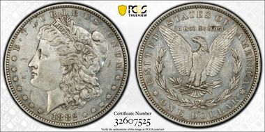 1882-O/S $1 VAM 4, O/S EDS XF45