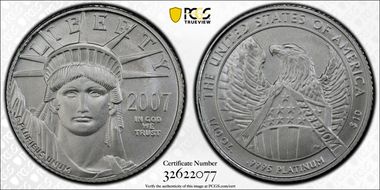 2007-W $10 Burnished St. of Liberty SP70
