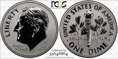 2015-P 10C Silver Rev PR March of Dimes Set First Strike PR70