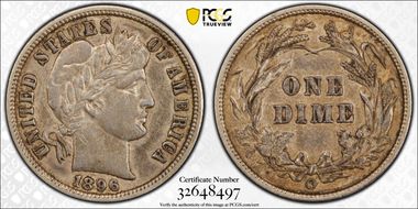 1896-O 10C XF45