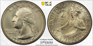 1976-S 25C Silver MS67