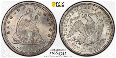 1874-S 25C Arrows MS67