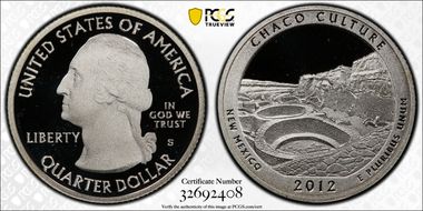 2012-S 25C Chaco Culture NP- Silver PR70DCAM