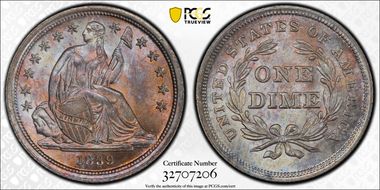 1839 10C No Drapery MS67