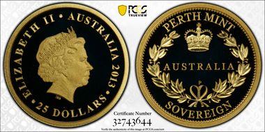 2015-P $25 Perth Mint Sovereign PR70DCAM