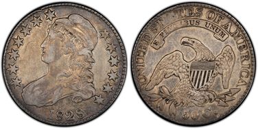 1828 50C Square 2, Small 8s, Lg. Letters VF35