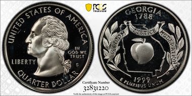 1999-S 25C Georgia Silver PR69DCAM