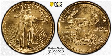 1999 $5 Gold Eagle MS70