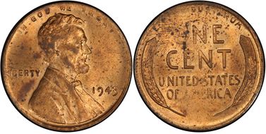 1943 1C Bronze MS63RD