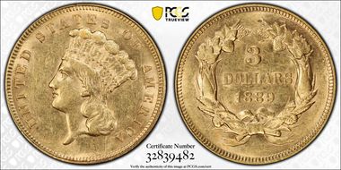 1889 $3 AU58
