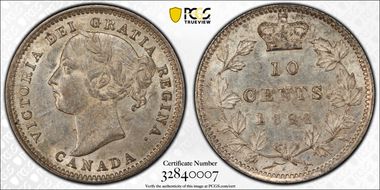 1892/1 10C Large 9 OT5 AU58