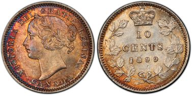 1899 10C Small 9s MS62