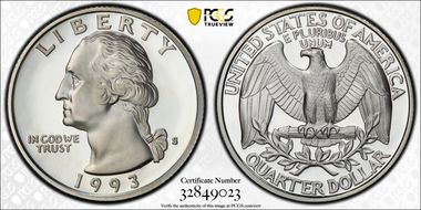 1993-S 25C Silver PR70DCAM