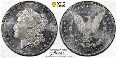 1878 7TF $1 R78 VAM 80 Weak LIB MS63DMPL