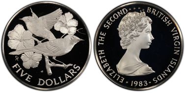 1983-FM $5 Yellow Warblers Km-35a PR68DCAM