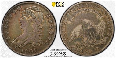 1807 50C O-112, Large Stars, 50/20 VF25