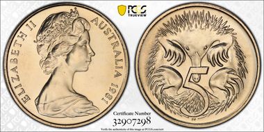 1981 (w) 5C Winnipeg Mint MS67