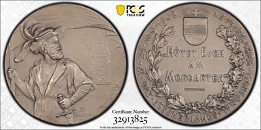 1902 Medal Zug R-1678b Matte Ag SP63