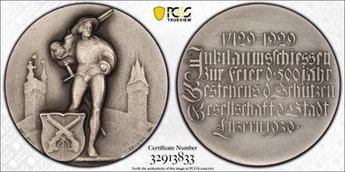 1930 Medal Luzern R-904a Matte Ag SP66