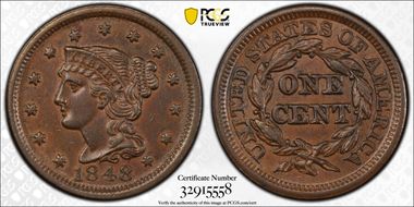 1848 1C Newcomb 4 MS62BN