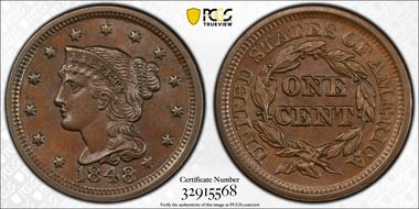 1848 1C N-16 MS63BN