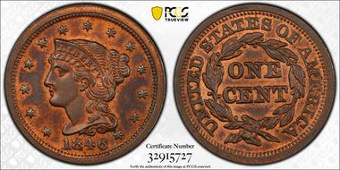 1846 1C N-19  Small Date MS64RB