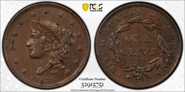 1838 1C Newcomb 8 MS61BN