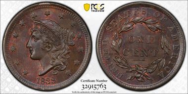 1839 1C Silly Head, N-9 MS66BN