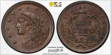 1838 1C N-7 MS65BN
