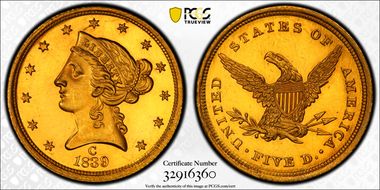1839-C $5 MS64