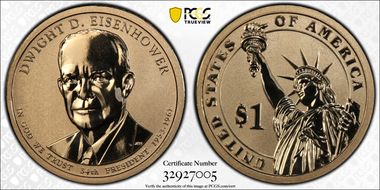 2015-P $1 D. Eisenhower Rev PR PR69