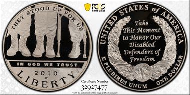 2010-W $1 Disabled Veterans PR69DCAM