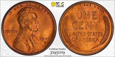 1946-S 1C MS66+ RD