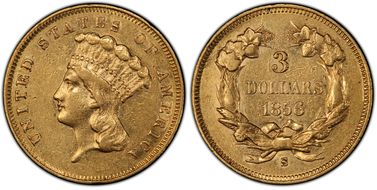 1856-S $3 AU53