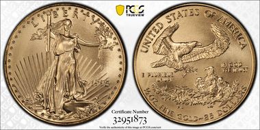 1995 $25 Gold Eagle MS70