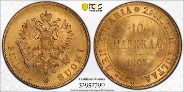 1905-L 10 Mar KM-8.2  Au MS64+