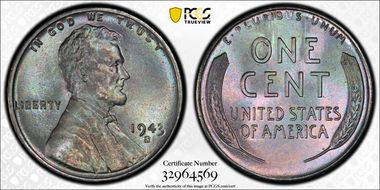 1943-S 1C MS67
