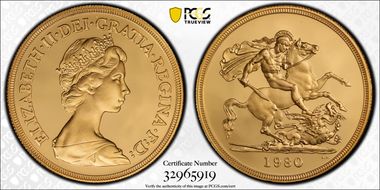 1980 £5 S-SE1 St. George PR69DCAM
