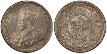 1918(C) 1/4 Rup SW-8.158 MS62