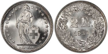 1931 B 2 Fr MS64