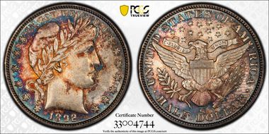 1892-O 50C AU58