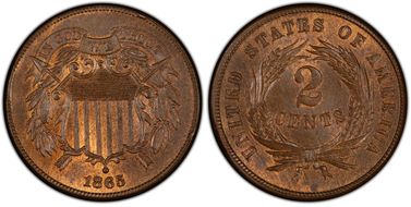 1865 2C Fancy 5 MS66BN