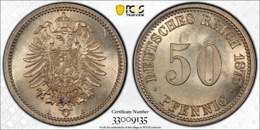 1875-A 50 Pfg J-7 MS63