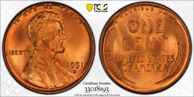 1951-D 1C MS66RD