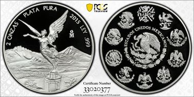 2015-Mo 2 Onza Libertad Silver  Detached Wing PR69DCAM